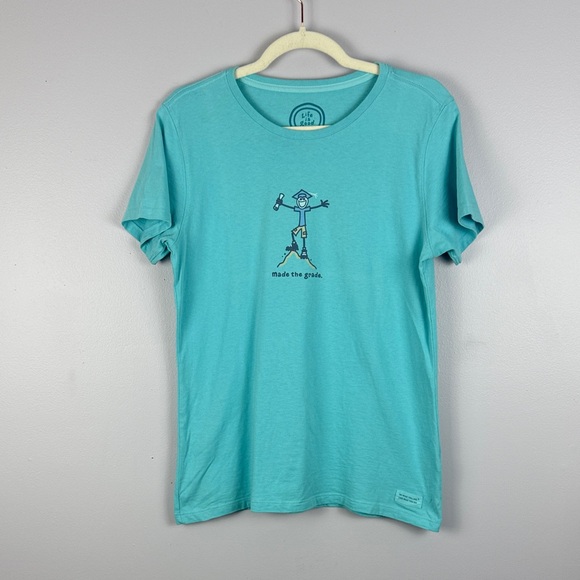 Life Is Good Turquoise "Made the Grade" Classic Fit Medium Graphic Tee - Picture 2 of 14